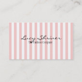 ピンクのストライプなファッションのかわいらしい名刺 名刺 (裏面)