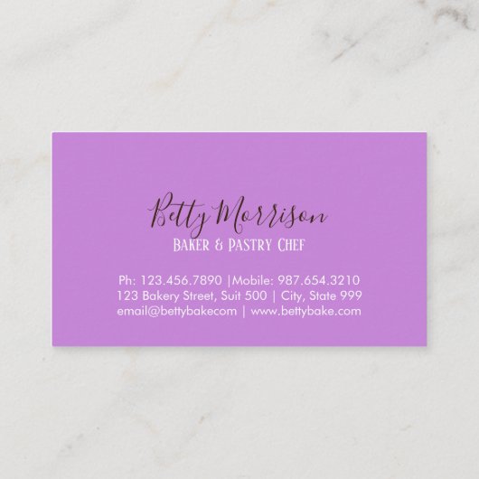 ピンクのストライプので粋なベーカリー|のペーストリー作りの職人 名刺 (裏面)