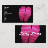 ピンクのストライプのなソックス 名刺 (正面/裏面)