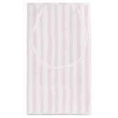 ピンクのストライプのギフトバッグ スモールペーパーバッグ (裏面)