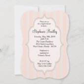 ピンクのストライプのコルセットのランジェリーのシャワーの招待状 招待状 (正面)