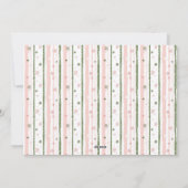 ピンクのストライプのホリデー壁紙の写真 ホリデーカード (裏面)