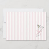 ピンクのストライプのマティーニグラス感謝カード - カスタム サンキューカード (裏面)