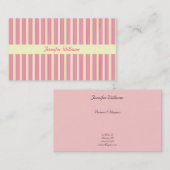 ピンクのストライプの名刺 名刺 (正面/裏面)