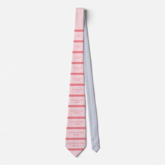 ピンクのストライプの珊瑚の父の花嫁/新郎ネックタイ ネクタイ (正面)