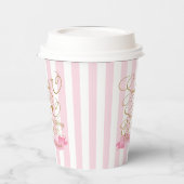 ピンクのストライプの砂糖とスパイスベビーガールベビーシャワー 紙コップ (左)