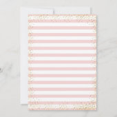 ピンクのストライプの紙吹雪 ファースト・ホーリー・コミュニオン 招待状 (裏面)