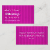 ピンクのストライプの背景の名刺 名刺 (正面/裏面)