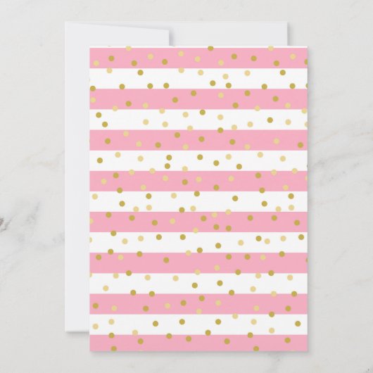 ピンクのストライプの黒髪の少女 初めての聖体拝領 サンキューカード (裏面)