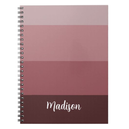 ピンクのストライプスパイラルフォトノートブック ノートブック (正面)