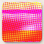 ピンクのストライプパターン コースター (正面)