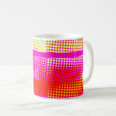 ピンクのストライプパターン コーヒーマグカップ (正面右)