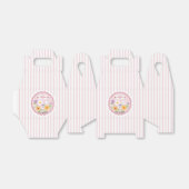 ピンクのストライプフローラとハートバレンタイン フェイバーボックス (折り畳みなし)