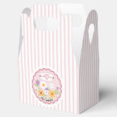 ピンクのストライプフローラとハートバレンタイン フェイバーボックス (オープン)