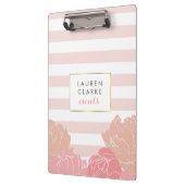 ピンクのストライプ赤面&クリップボード クリップボード (左)