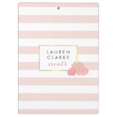 ピンクのストライプ赤面&クリップボード クリップボード (裏面)