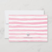 ピンクのストライプ 出産前にお母さんへのアドバイスカード Baby Shower 招待状 (裏面)