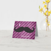 ピンクのストライプ、I mustache you a questionのメッセージカード カード (黄色い花)