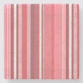 ピンクのストリップ ストーンコースター (正面)