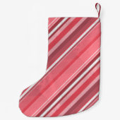 ピンクのストリップ スモールクリスマスストッキング (裏面)