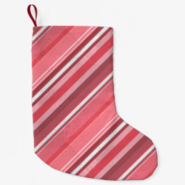 ピンクのストリップ スモールクリスマスストッキング