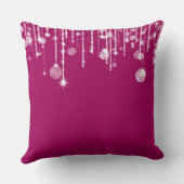 ピンクのストリングライトクリスマス クッション (裏面)