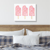 ピンクのストロベリーエクレイルポスシクルアアート キャンバスプリント (インサイチュ (寝室))