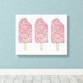 ピンクのストロベリーエクレイルポスシクルアアート キャンバスプリント (インサイチュ (ウッドフロア))