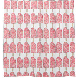 ピンクのストロベリーエクレイルポスプレッシクルシャワーカーテン シャワーカーテン