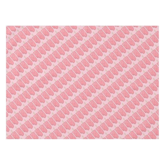 ピンクのストロベリーショートケーキアイスクリームポッシクルロリー テーブルクロス (正面(横))