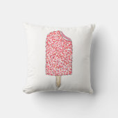 ピンクのストロベリーショートケーキアイスクリームポップシクル食品 クッション (正面)
