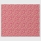 ピンクのストロベリーパターン:シームレスな甘いデザイン ラッピングペーパー (フラット)