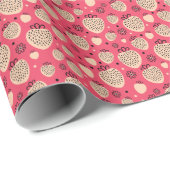 ピンクのストロベリーパターン:シームレスな甘いデザイン ラッピングペーパー (ロールコーナー)