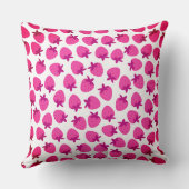 ピンクのストロベリーフィールド夏の自然フルーツイニシャル クッション (裏面)