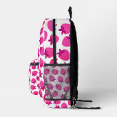 ピンクのストロベリーフィールド夏の自然フルーツイニシャル プリントバックパック (右)