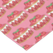 ピンクのストロベリーフラワーケーキペストリフランスのーシェフ テーブルクロス (アングル)