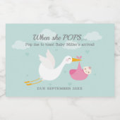 ピンクのストークバンドルポップ・アートのItミニワインラきらめくベル スパークリングワインラベル (シングルラベル)