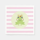 ピンクのストーリーブックフェアリー物語カエル王子ベビーシャワー スタンダードカクテルナプキン (正面)