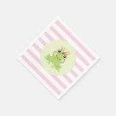 ピンクのストーリーブックフェアリー物語カエル王子ベビーシャワー スタンダードカクテルナプキン (角)