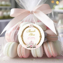 ピンクのストーリーブック1歳の誕生日ありがとう ラウンドシール