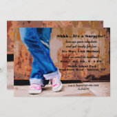 ピンクのスニーカーの招待状 招待状 (正面/裏面)