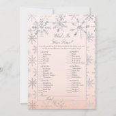ピンクのスノーフレークあなたの財布シャワーゲームの何 招待状 (正面)