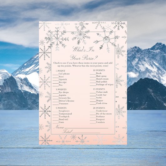 ピンクのスノーフレークあなたの財布シャワーゲームの何 招待状