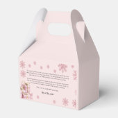 ピンクのスノーフレークのお願い箱 | 冬のブライダルシャワー フェイバーボックス (裏面サイド)