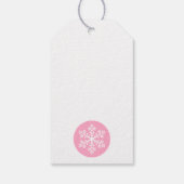 ピンクのスノーフレークのクリスマスギフトタグ ギフトタグ (裏面)