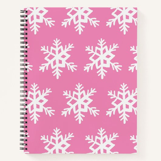 ピンクのスノーフレークのスパイラルノート ノートブック (正面)