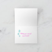 ピンクのスノーフレーククリスマスカード シーズンカード (内部)