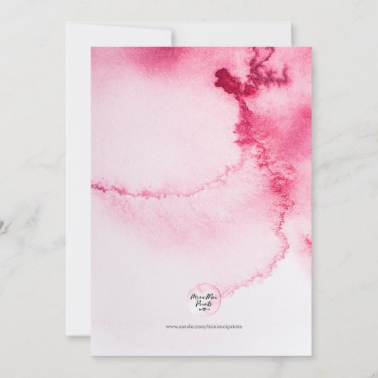 ピンクのスノーフレーククリスマスパーティの招待状 招待状 (裏面)