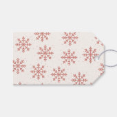 ピンクのスノーフレーククリスマス ギフトタグ (正面(横))