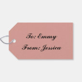 ピンクのスノーフレーククリスマス ギフトタグ (裏面横)